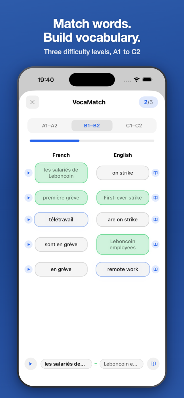 VocaMatch word matching game