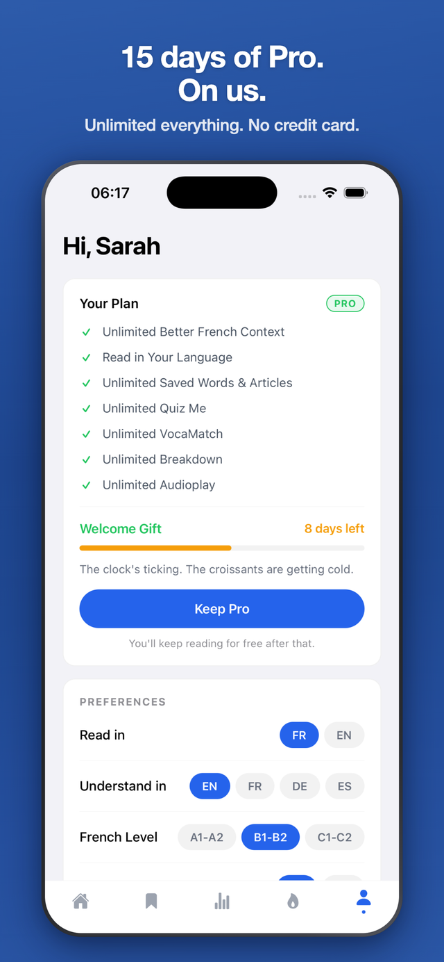 Pro subscription features