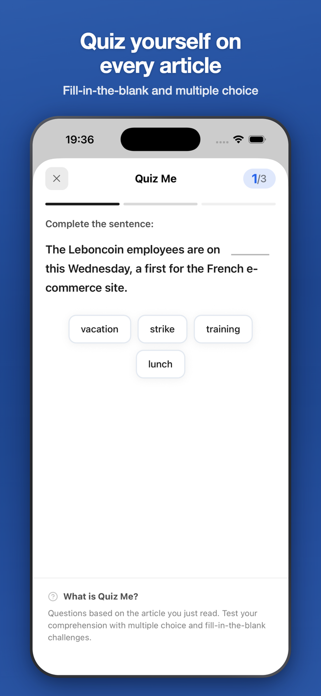 Better French Quiz Me for daily French vocabulary practice